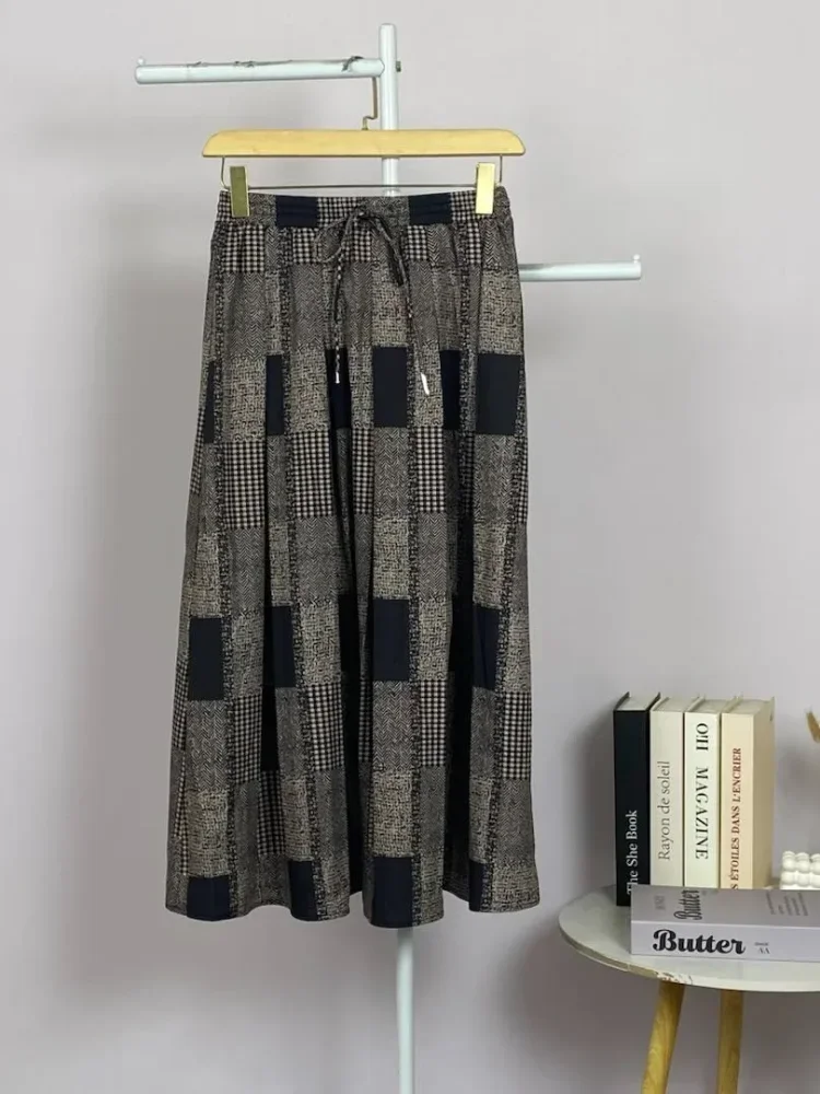 ASAYA Rok motif cetak unik bergaya kekinian wanita elegant