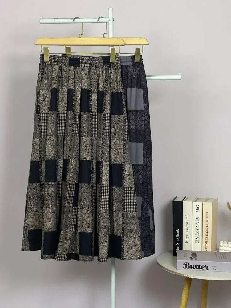 ASAYA Rok motif cetak unik bergaya kekinian wanita elegant