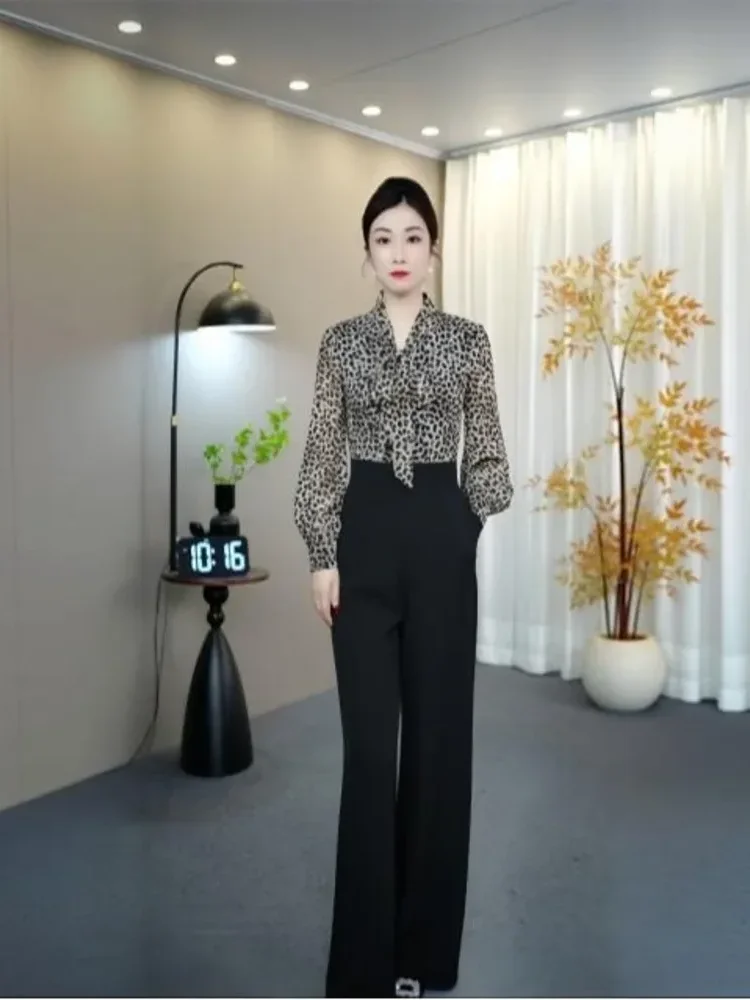 FADFAD Jumpsuit lengan panjang dengan motif cetak bergaya modis kekinian