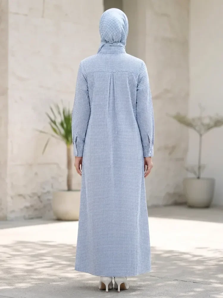 ASAYA Gaun elegan dengan motif posisi mode lengan panjang
