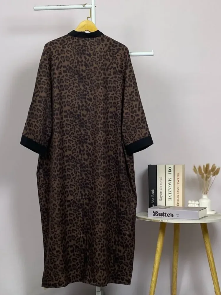 ASAYA Gamis wanita elegan motif garis kotak biru abu modern kekinian