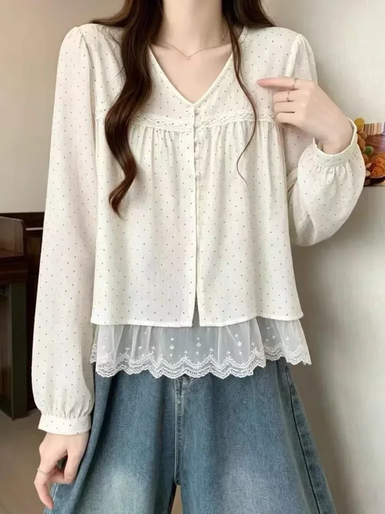CHICMORE Atasan wanita lengan panjang model dua potong pasu korean style