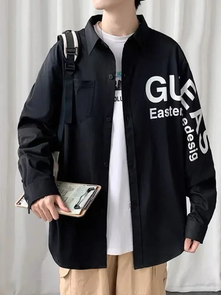 MODISH Kemeja putih lengan panjang oversized jaket trendi kasual