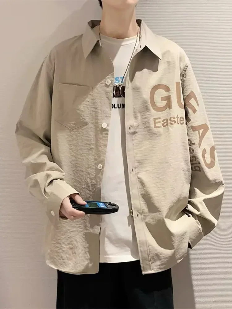 MODISH Kemeja putih lengan panjang oversized jaket trendi kasual