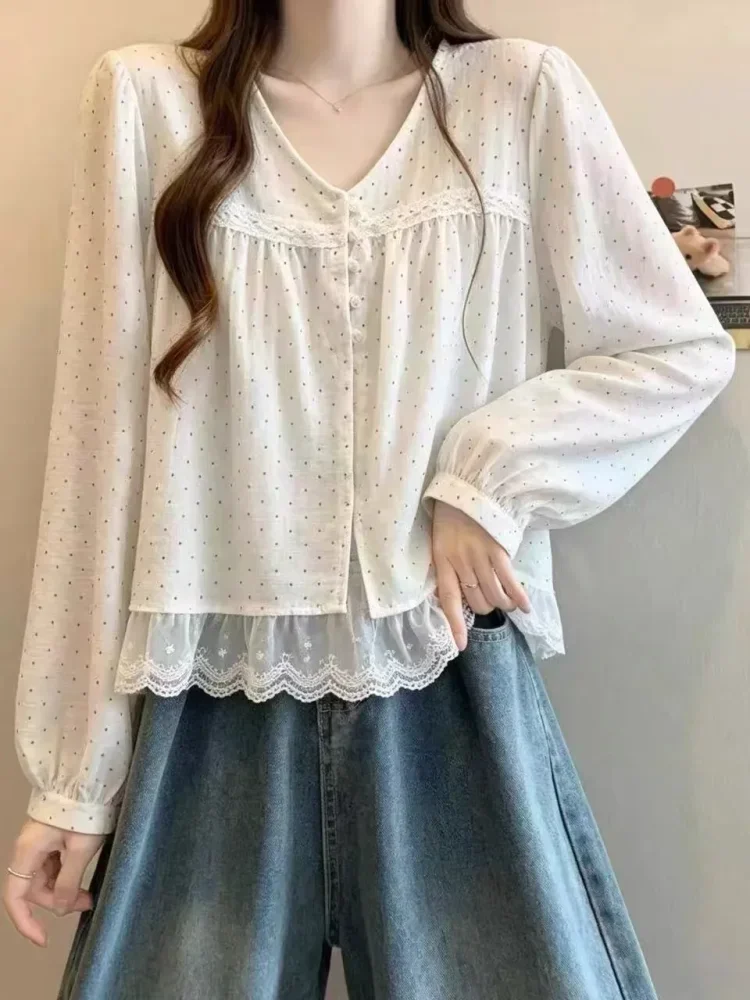 CHICMORE Atasan wanita lengan panjang model dua potong pasu korean style
