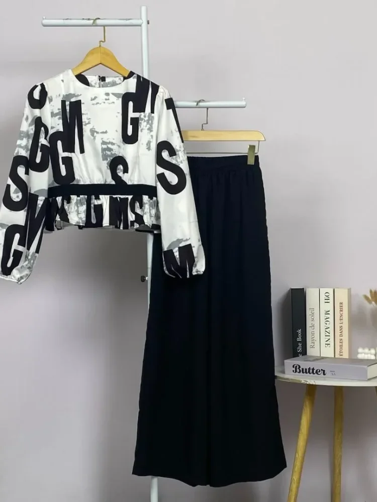 ASAYA Setelan wanita dengan lengan bell dan resleting buatan tangan bergaya minimalis warna solid