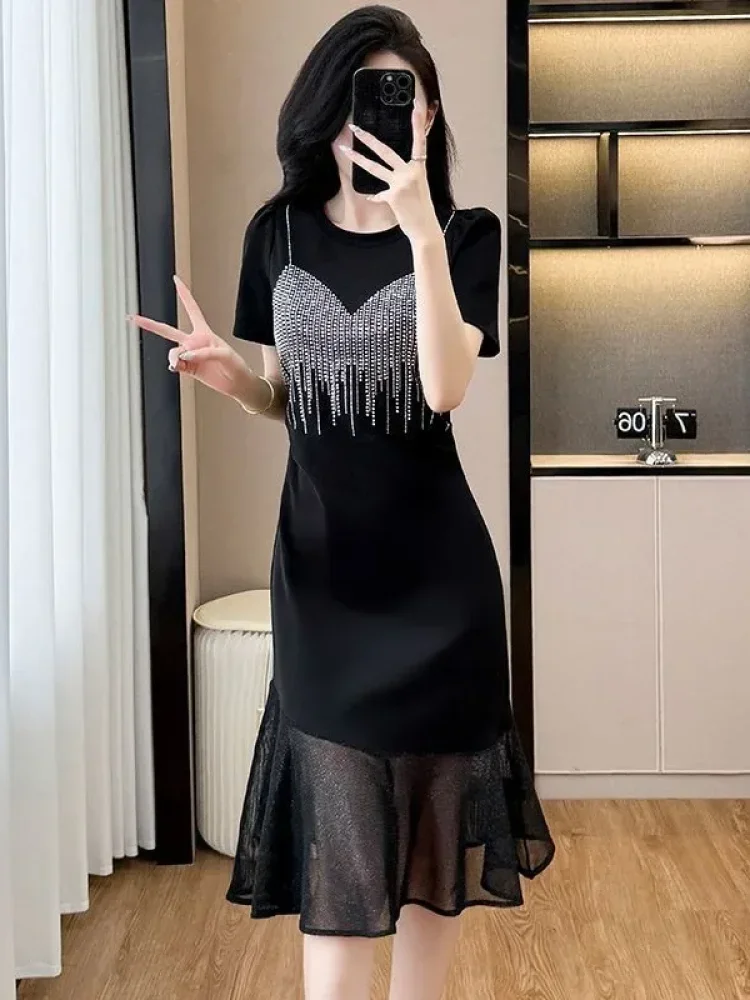 FADFAD Gaun pakaian wanita mode sweatshirt kasual gaya kekinian korea