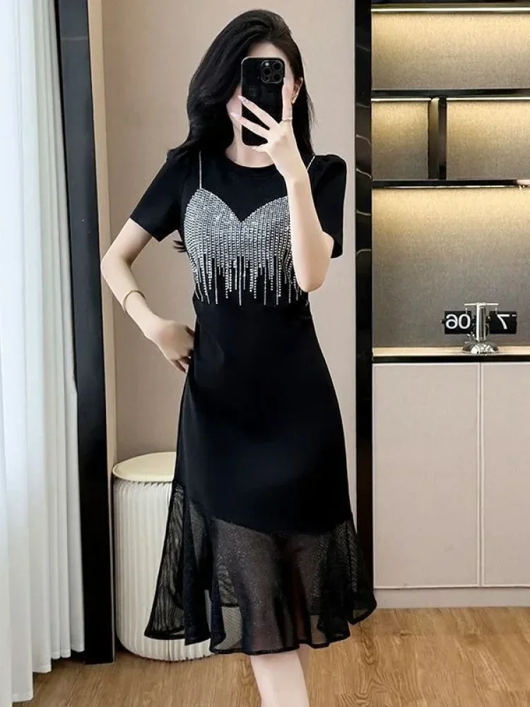 FADFAD Gaun pakaian wanita mode sweatshirt kasual gaya kekinian korea