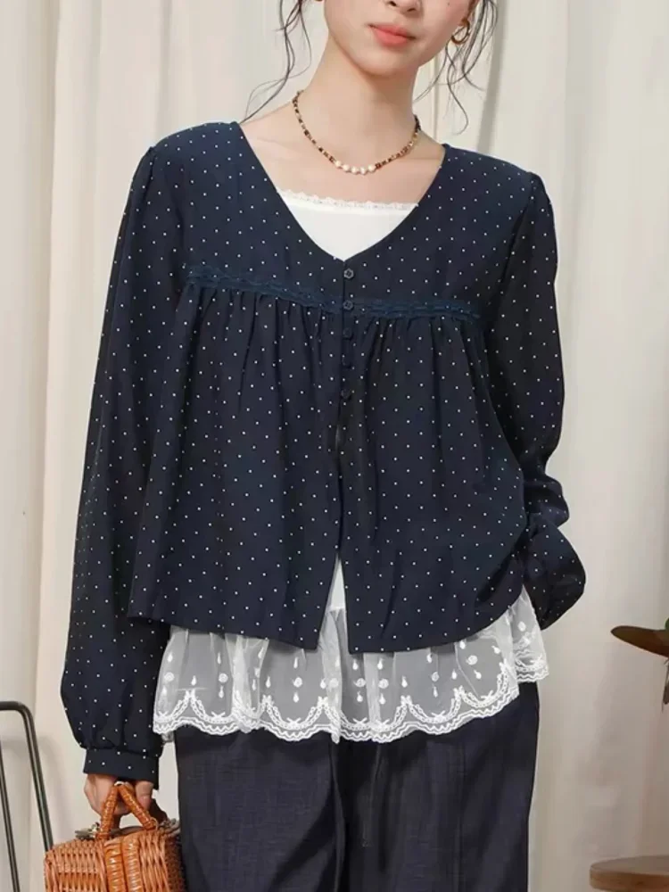 CHICMORE Atasan wanita lengan panjang model dua potong pasu korean style