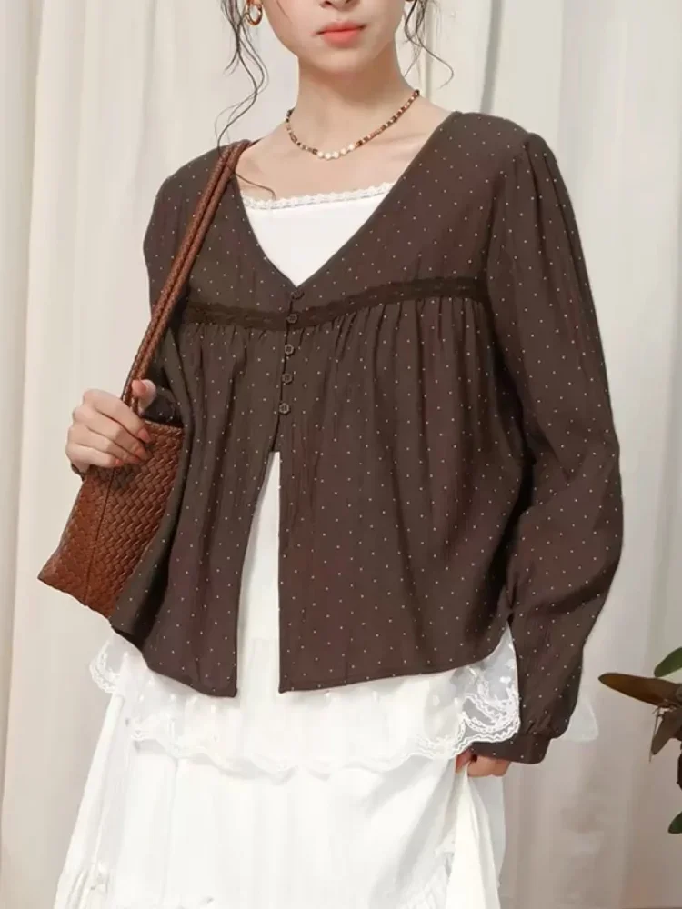 CHICMORE Atasan wanita lengan panjang model dua potong pasu korean style