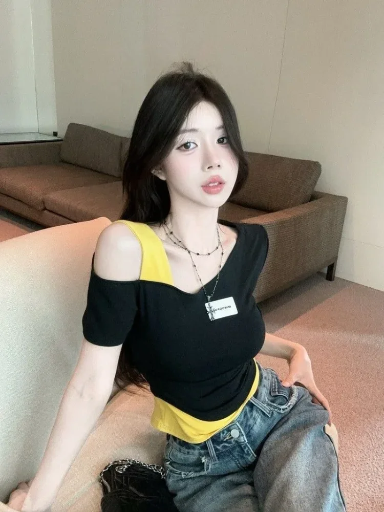 ASAYA Atasan kaus wanita one shoulder model layering gaya stylish