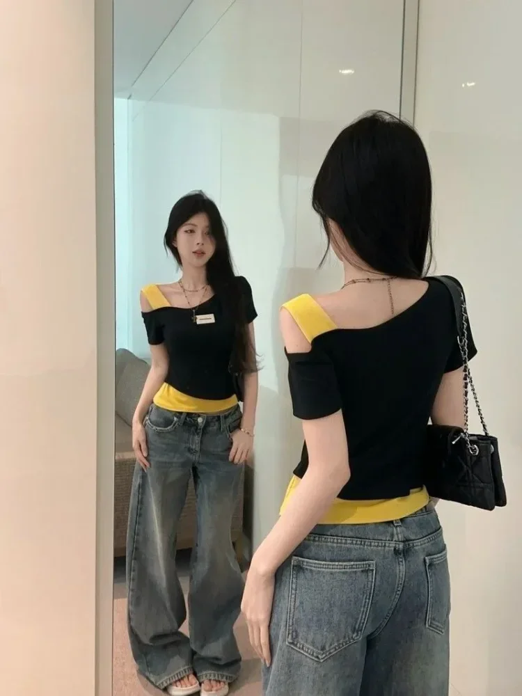 ASAYA Atasan kaus wanita one shoulder model layering gaya stylish