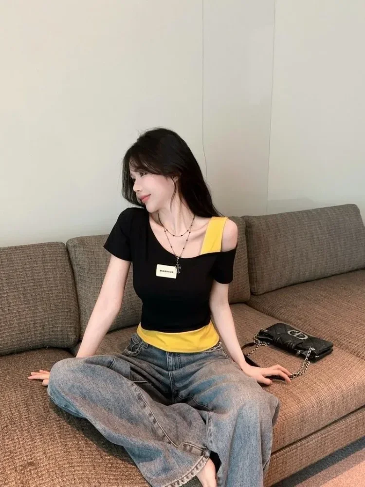 ASAYA Atasan kaus wanita one shoulder model layering gaya stylish