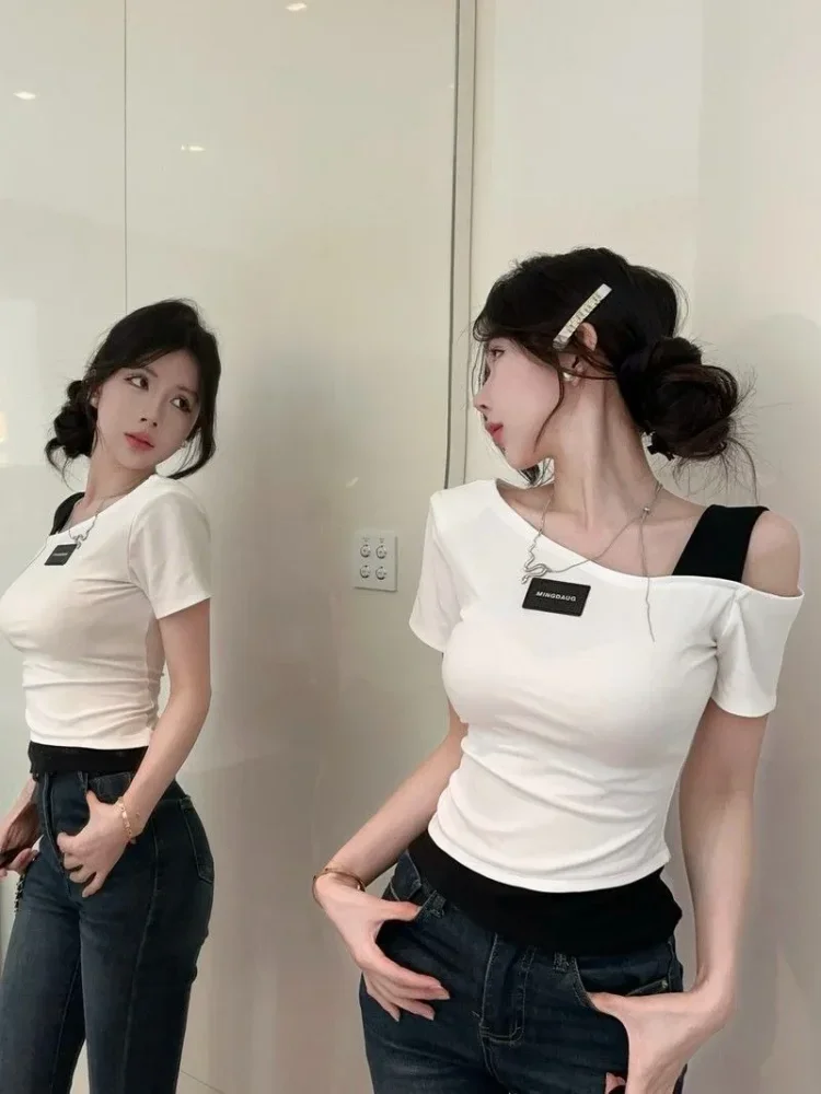 ASAYA Atasan kaus wanita one shoulder model layering gaya stylish