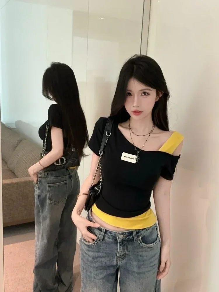 ASAYA Atasan kaus wanita one shoulder model layering gaya stylish