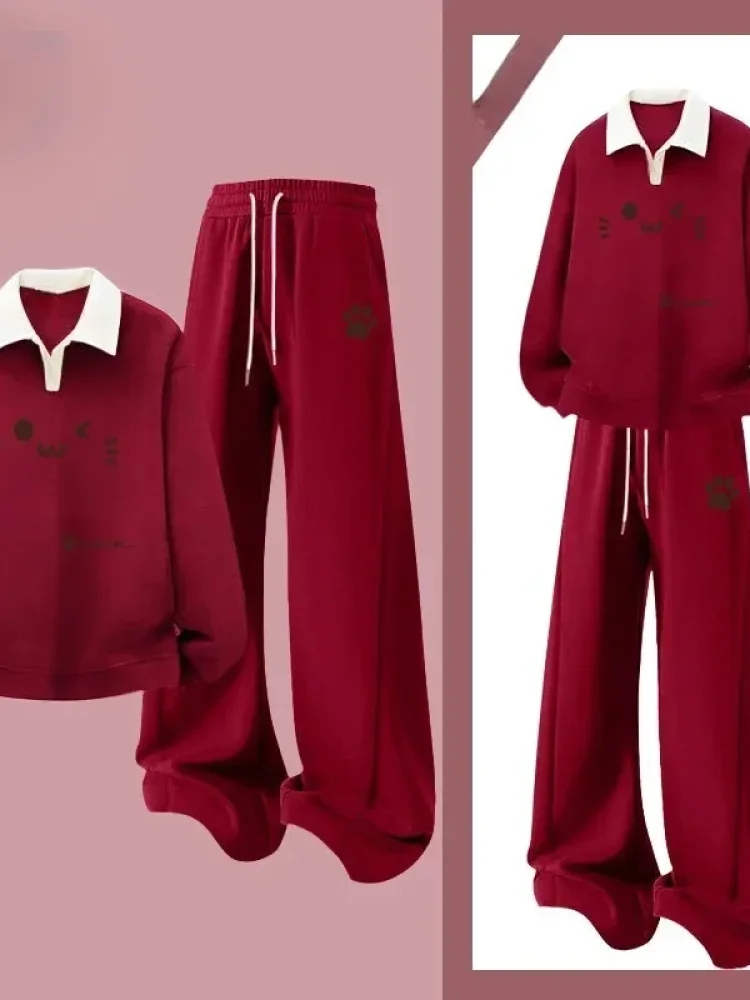 CHICMORE Setelan dua potong kasual sweatshirt dan celana olahraga tipis untuk wanita