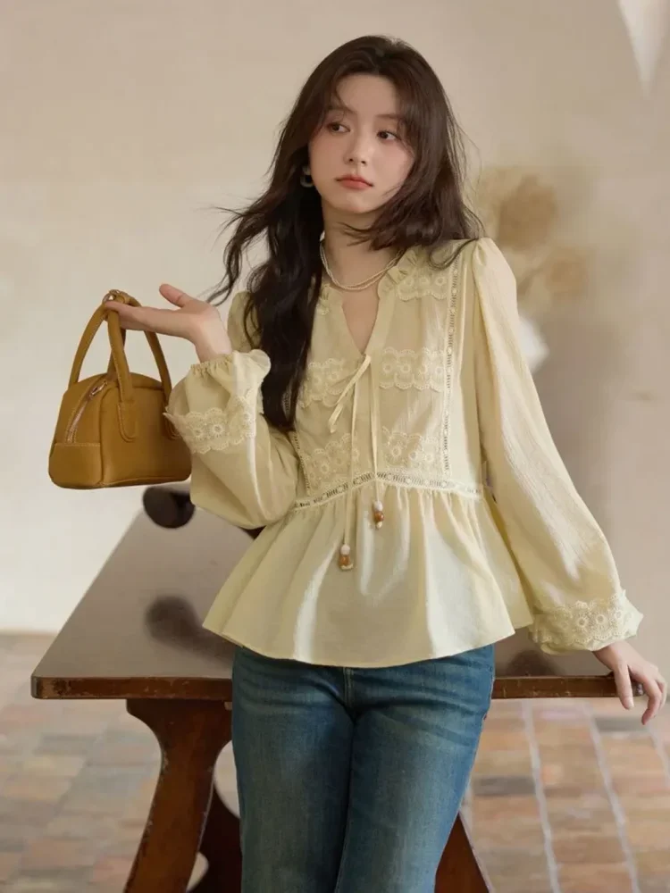 CHICMORE Atasan wanita blouse cantik lengan panjang dengan model terbaru feminine