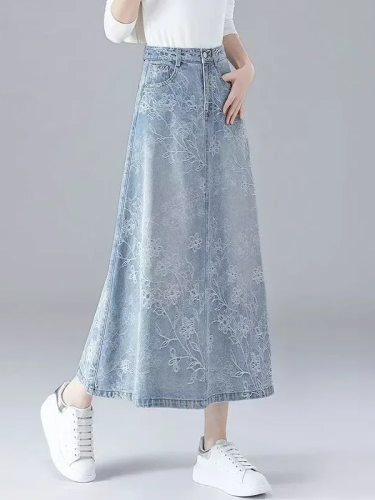 FADFAD Rok wanita asimetris model old money a-line warna putih