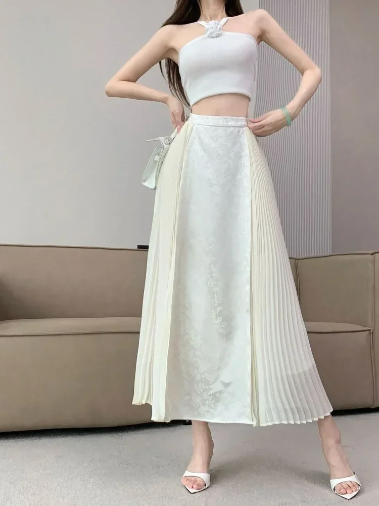 FADFAD Rok lipit baru yang modis dengan desain jacquard