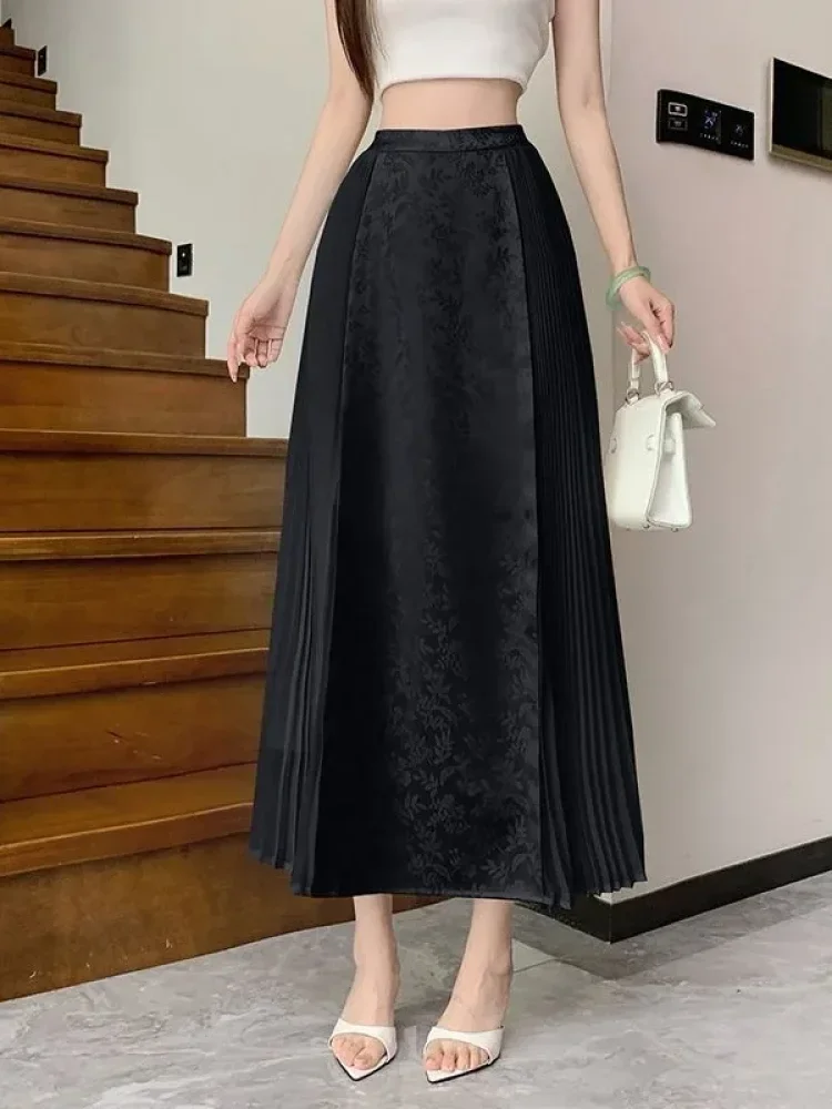 FADFAD Rok lipit baru yang modis dengan desain jacquard
