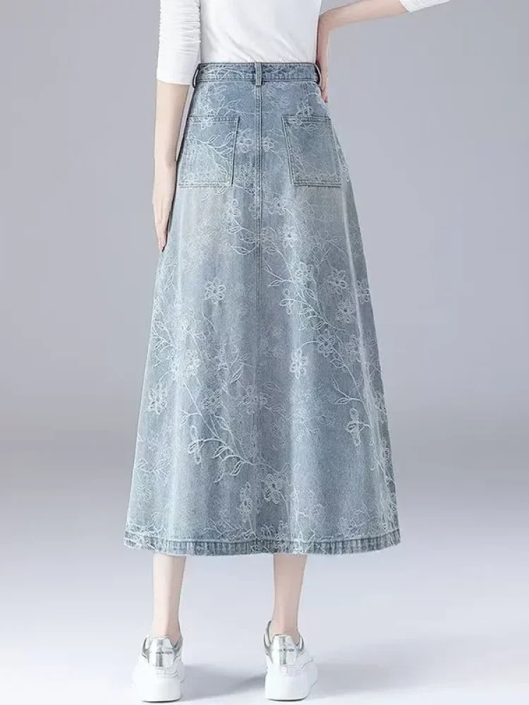FADFAD Rok wanita asimetris model old money a-line warna putih