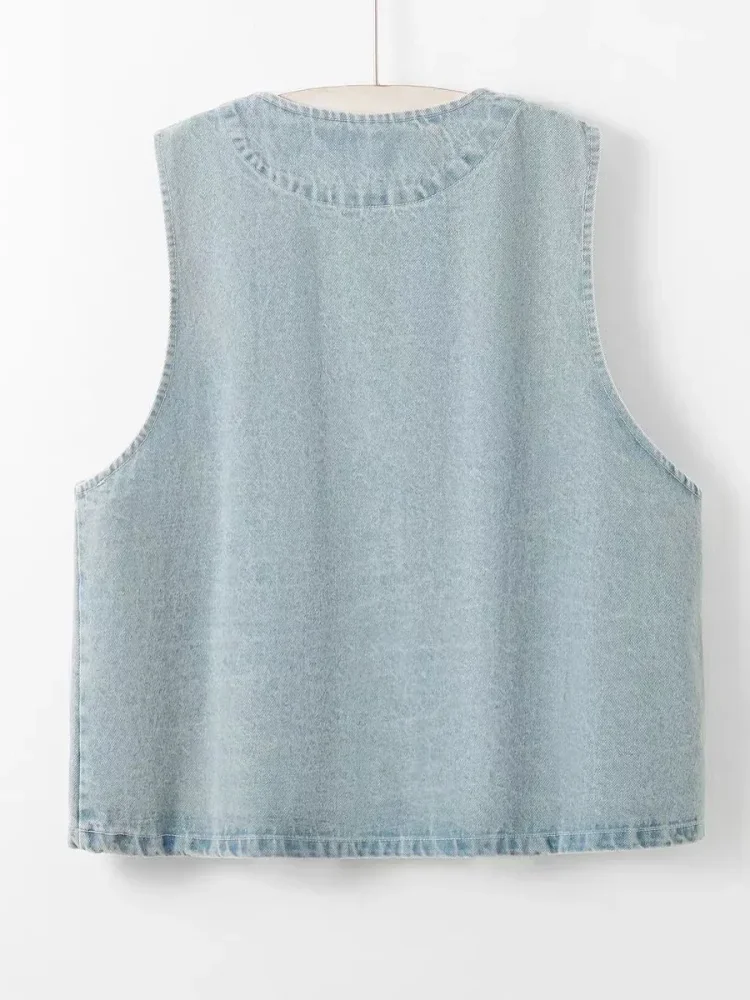 FADFAD Atasan vest dengan motif patchwork bunga manis feminine