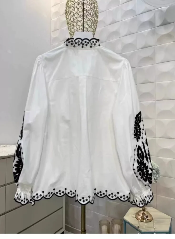 FADFAD Atasan blouse lengan panjang dengan gaya elegan baru untuk wanita