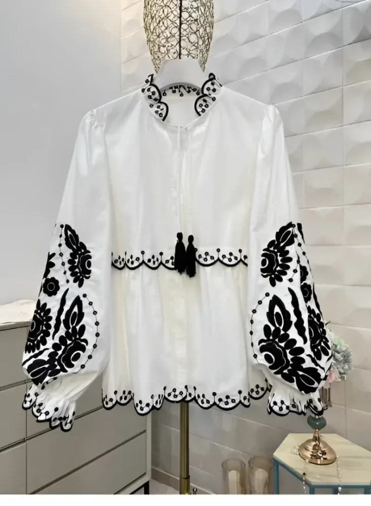 FADFAD Atasan blouse lengan panjang dengan gaya elegan baru untuk wanita