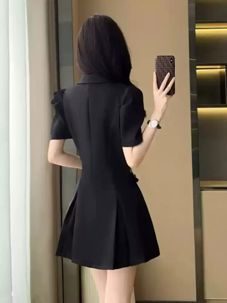 FADFAD Gaun rok panjang sedang modis lengan pendek elegan
