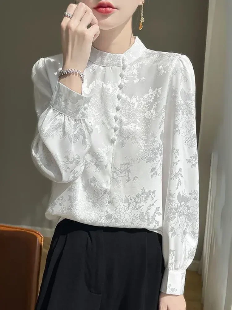 FADFAD Kemeja lengan panjang bergaya minimalis dari bahan jacquard.