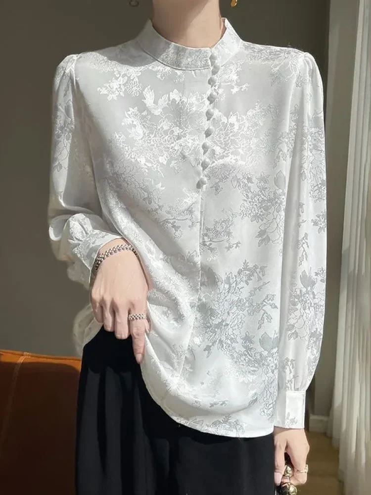 FADFAD Kemeja lengan panjang bergaya minimalis dari bahan jacquard.