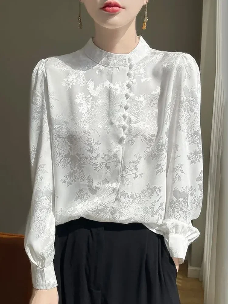 FADFAD Kemeja lengan panjang bergaya minimalis dari bahan jacquard.