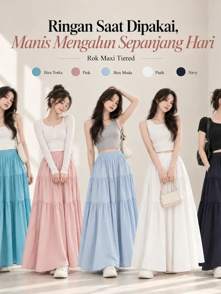 [READY STOCK]ASAYA Rok pinggang tinggi ramping sedang panjang warna kontras modis
