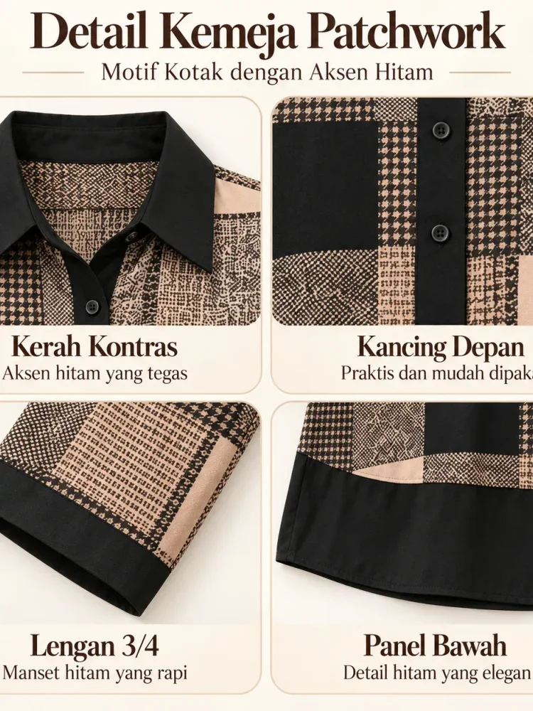 [DISKON KILAT]ASAYA Atasan blouse wanita bermotif dengan gaya kasual