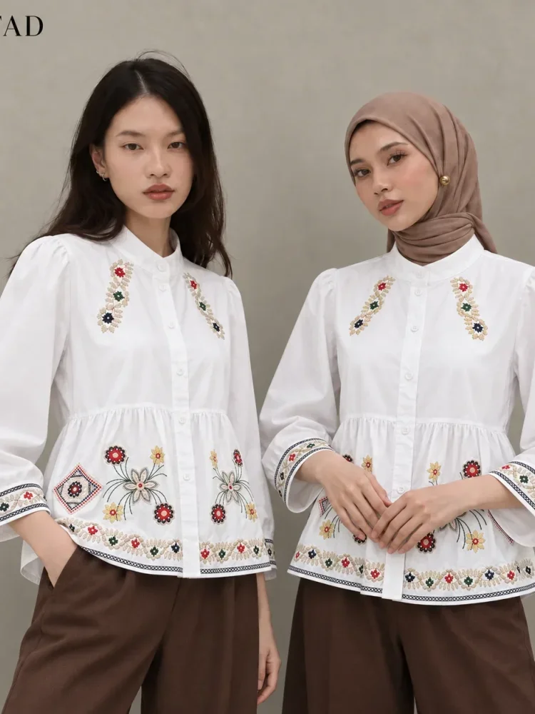 [DISKON KILAT]FADFAD Atasan kemeja kelas atas variasi cantik dengan kancing aktif dan gaya modis