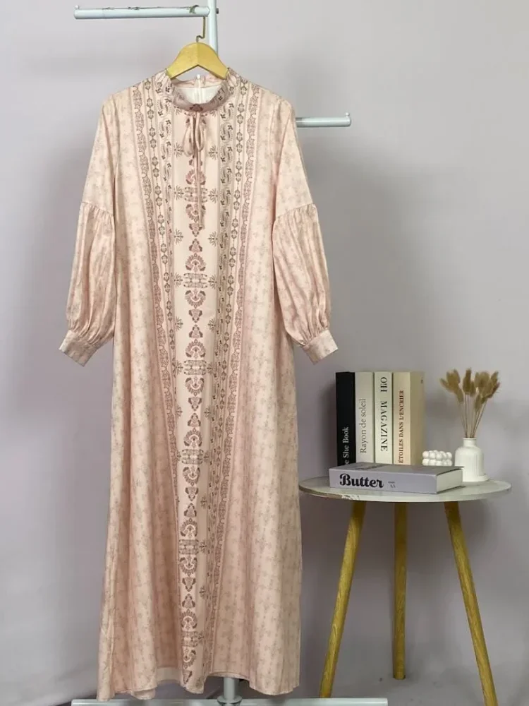 ASAYA Dress kemeja wanita lengan panjang motif print kotak bunga kombinasi elegan model kekinian