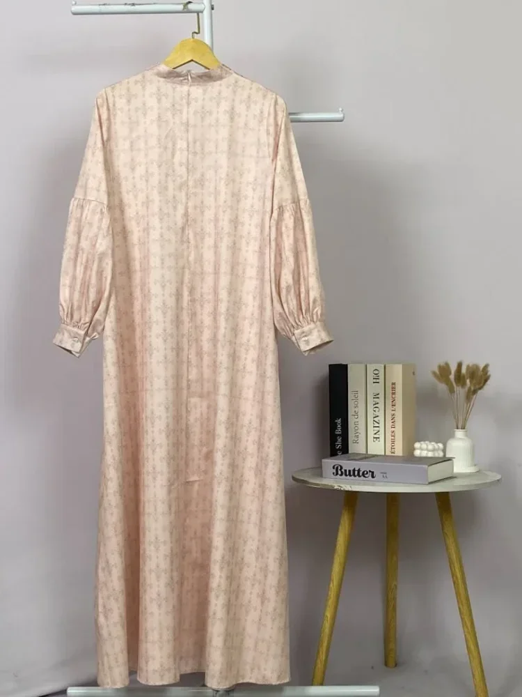 ASAYA Dress kemeja wanita lengan panjang motif print kotak bunga kombinasi elegan model kekinian