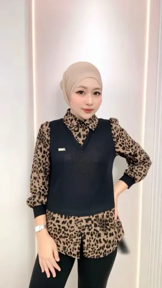 FADFAD Atasan pakaian wanita mdoe retro bergaya baru untuk wanita