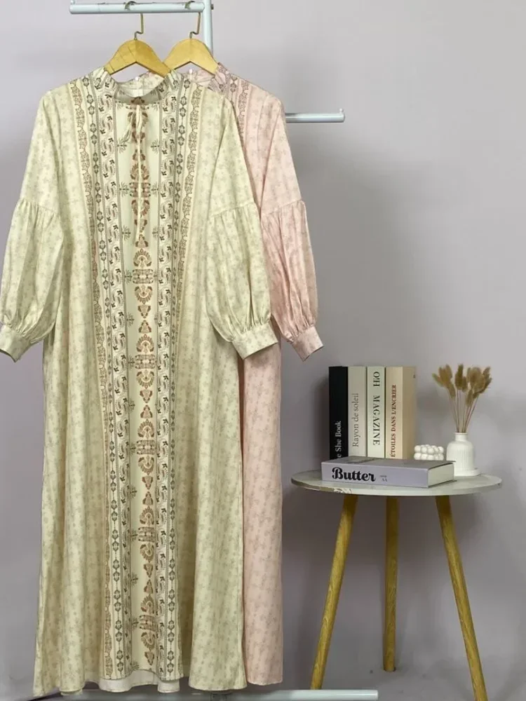 ASAYA Dress kemeja wanita lengan panjang motif print kotak bunga kombinasi elegan model kekinian