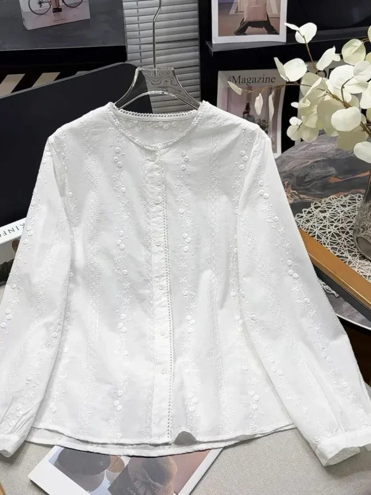 CHICMORE Atasan kemeja dengan kerah model kasual polos untuk wanita