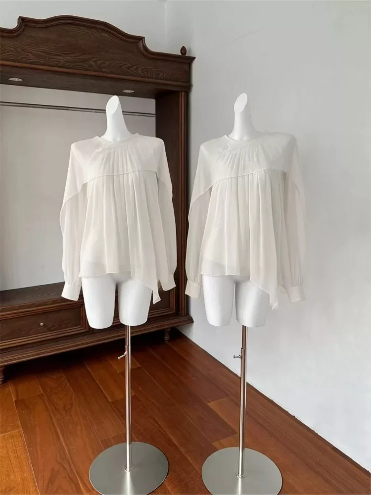 CHICMORE Atasan blouse lengan panjang gaya elegan untuk wanita