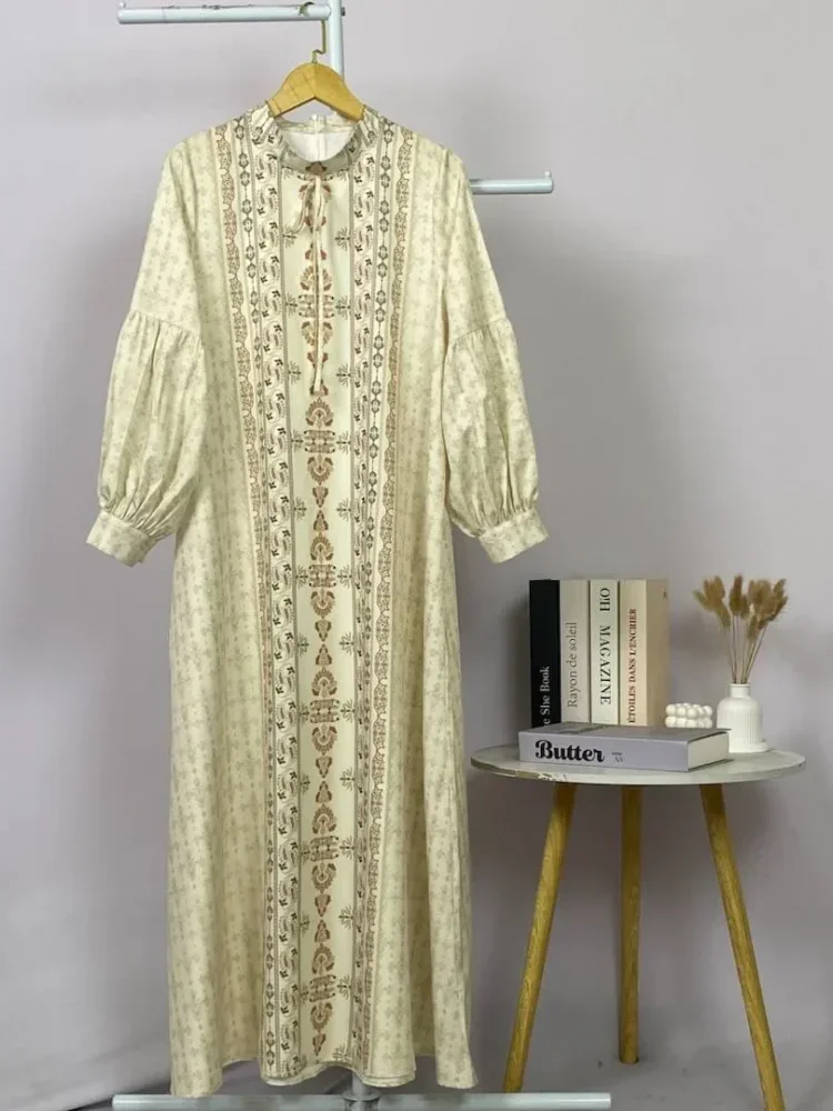 ASAYA Dress kemeja wanita lengan panjang motif print kotak bunga kombinasi elegan model kekinian