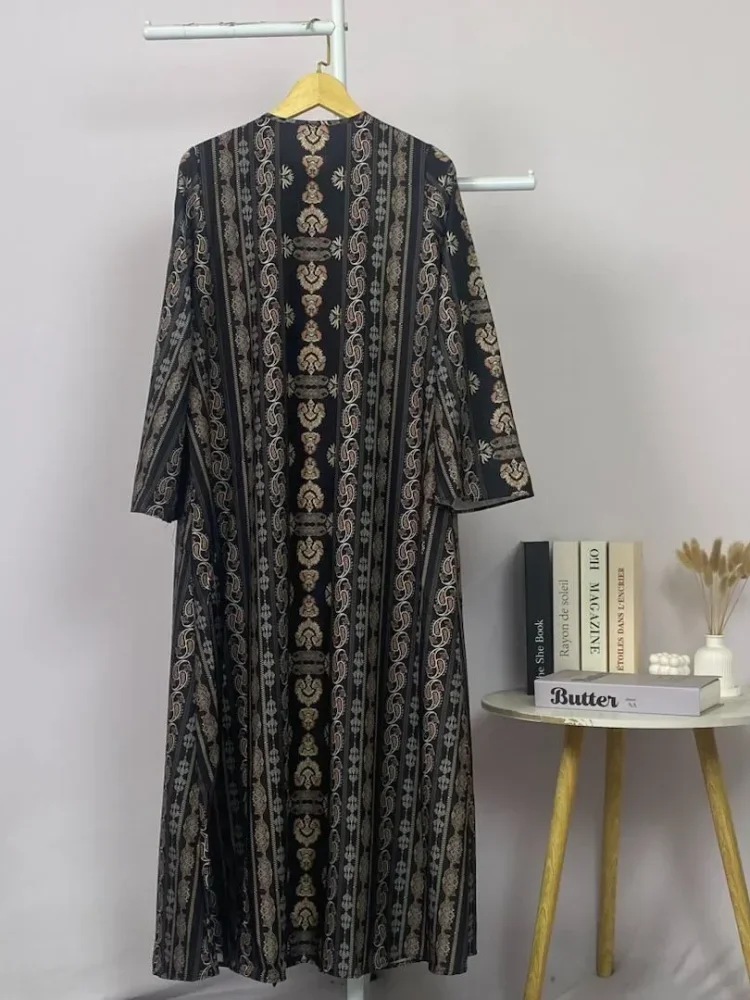 ASAYA Dress kemeja wanita lengan panjang motif print kotak bunga kombinasi elegan model kekinian