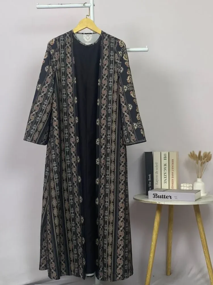 ASAYA Dress kemeja wanita lengan panjang motif print kotak bunga kombinasi elegan model kekinian