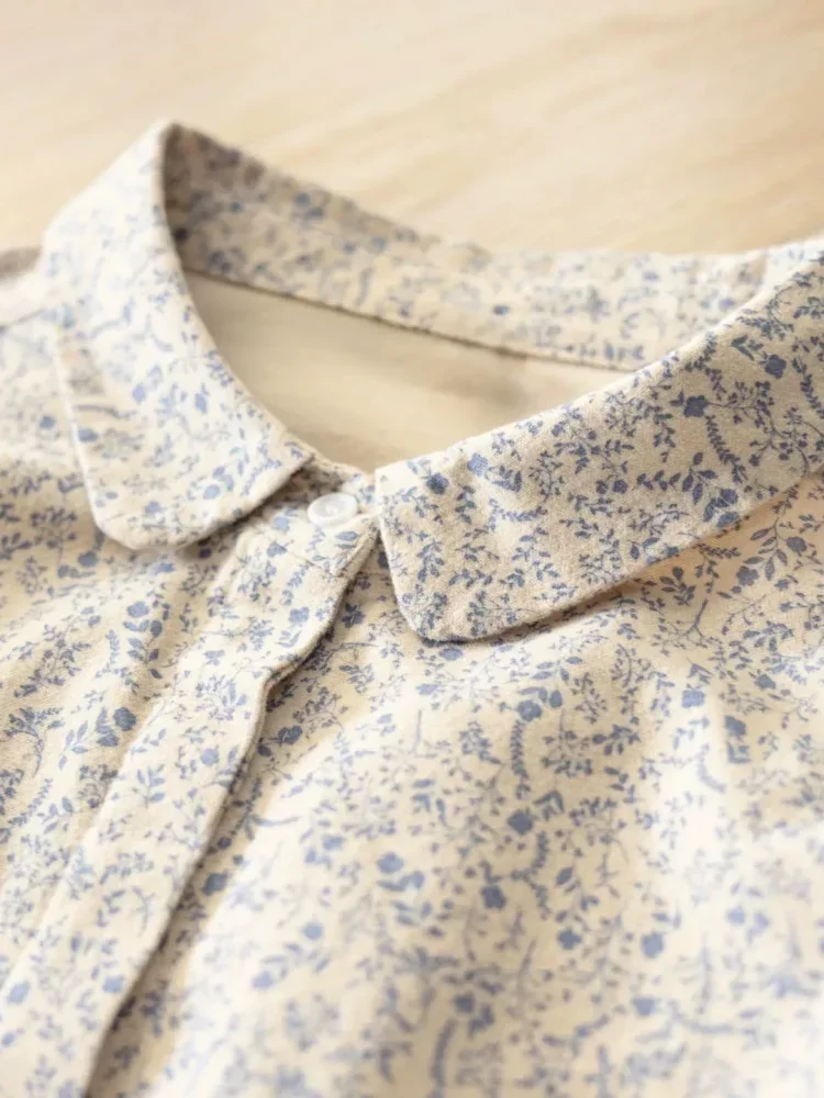 FADFAD Atasan kemeja lengan panjang bermotif floral modis