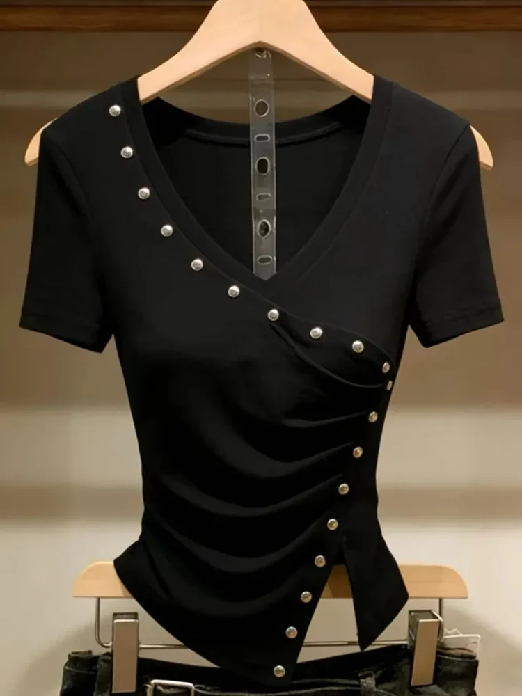 FADFAD Atasan pakaian wanita gaya minimalis mode feminine warna solid baru