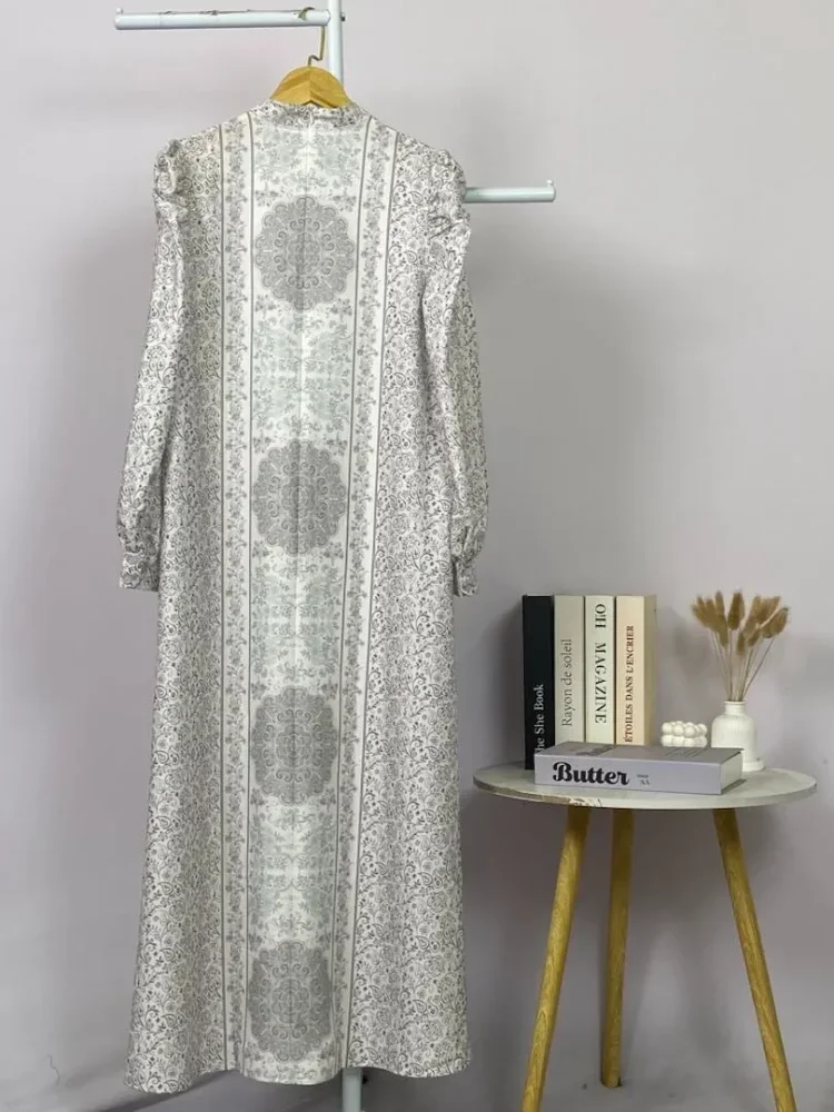 ASAYA Dress kemeja wanita lengan panjang motif print kotak bunga kombinasi elegan model kekinian
