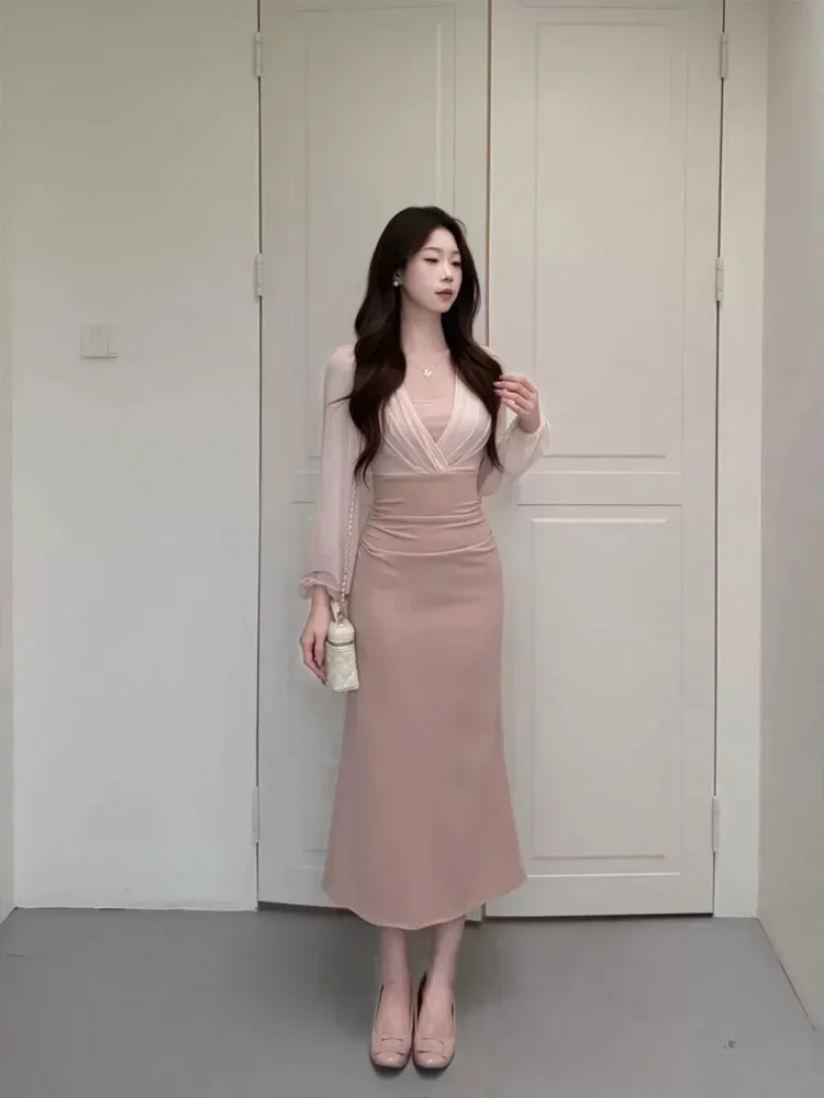 CHICMORE Gaun wanita model bodycon dengan gaya mewah elegan