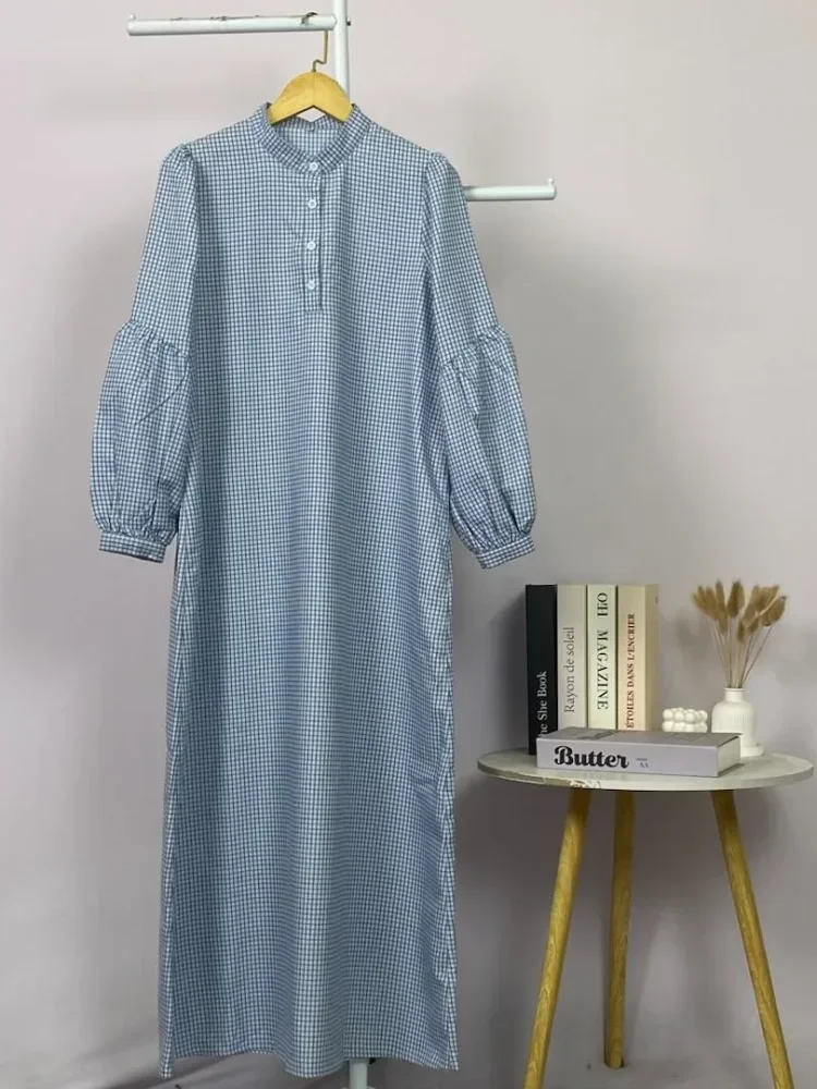 ASAYA Gaun elegan dengan motif posisi mode lengan panjang