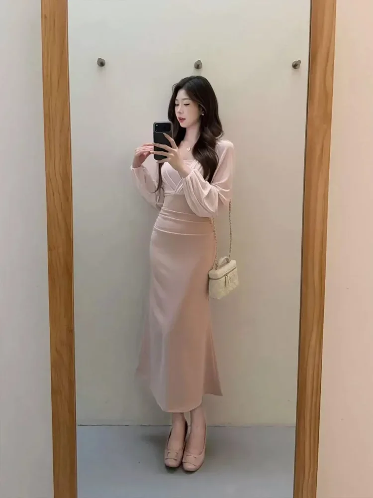 CHICMORE Gaun wanita model bodycon dengan gaya mewah elegan